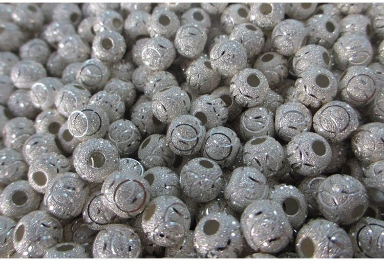 Sterling Silver Round Spacer Beads  4 5 6 7 8 mm Beads Findings for Handmade Pure Fine Jewelry Making Wholesale Bulk