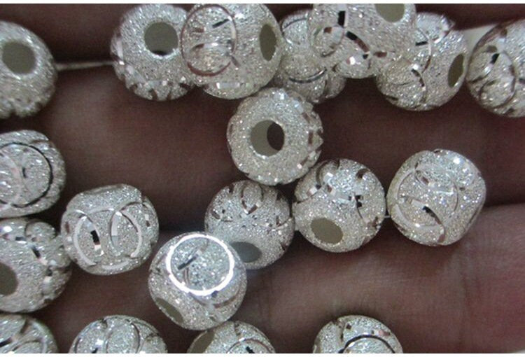 Sterling Silver Round Spacer Beads  4 5 6 7 8 mm Beads Findings for Handmade Pure Fine Jewelry Making Wholesale Bulk