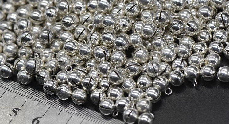 Sterling Silver Bells Spacer Bead Bail Charms 5 6 mm Pendant Findings for Handmade Pure Fine Jewelry Making Wholesale Bulk