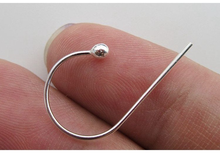 Sterling Silver Fish Hook Earring Wires 10mm Earring Findings for Handmade Pure Fine Jewelry Making Wholesale Bulk