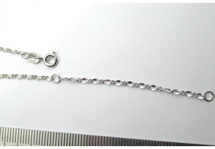 Sterling Silver Cable Chain Necklace with Spring Ring Buckle 45 cm Chain Findings for Handmade Pure Fine Jewelry Making Wholesale Bulk