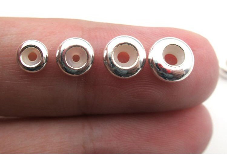 Sterling Silver Donut Spacer Beads  5 6 7 8 mm Beads Findings for Handmade Pure Fine Jewelry Making Wholesale Bulk