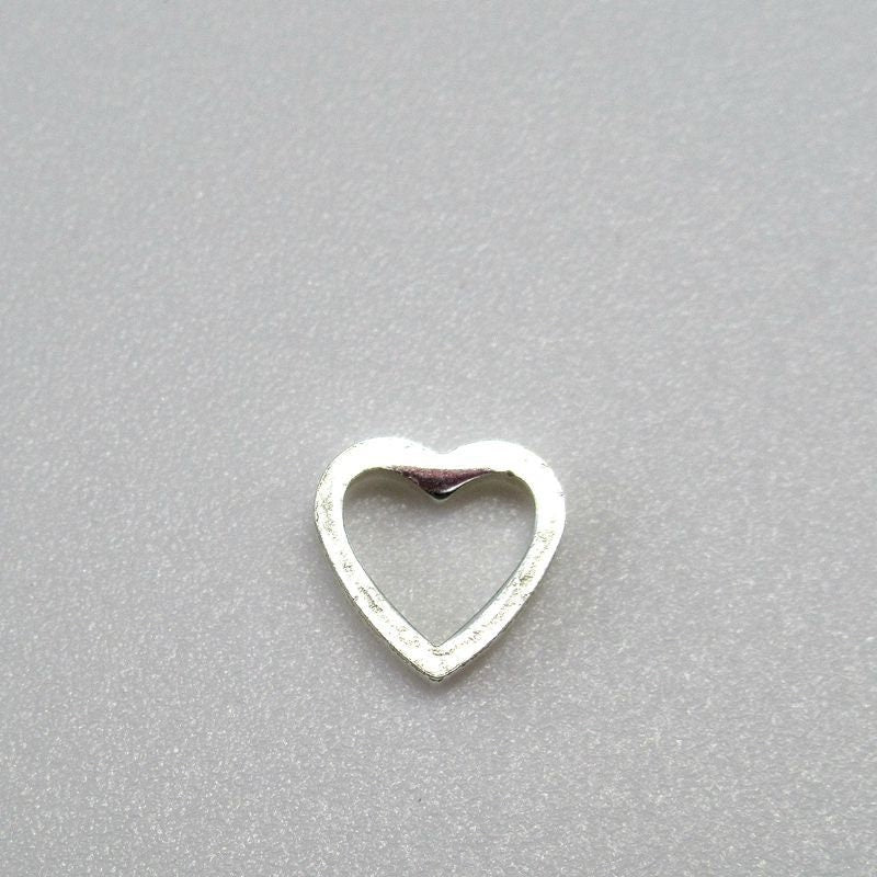 Cutout Heart Charm Pendant 6x6.1mm 925 Sterling Silver Findings for Handmade Jewelry Making Wholesale Bulk