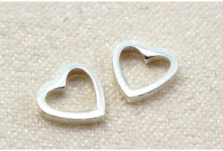 Cutout Heart Charm Pendant 6x6.1mm 925 Sterling Silver Findings for Handmade Jewelry Making Wholesale Bulk