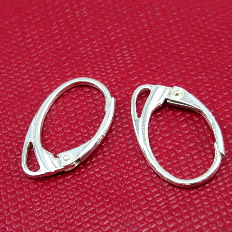 Sterling Silver Lever Back Earring Hook Wires 12x17mm Earring Findings for Handmade Pure Fine Jewelry Making Wholesale Bulk