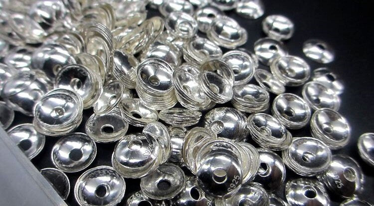 Sterling Silver Round Bead Cap 3 6 8 mm Beads Findings for Handmade Pure Fine Jewelry Making Wholesale Bulk