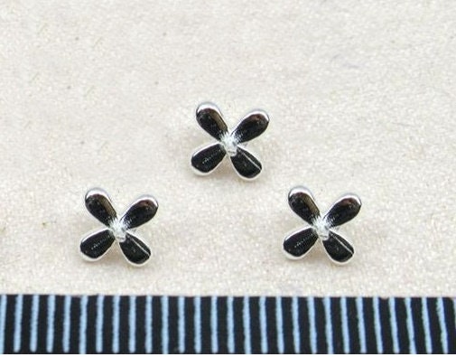 Sterling Silver Flower Cup and Peg Drop with Loop 6 mm Beads Findings for Handmade Pure Fine Jewelry Making Wholesale Bulk