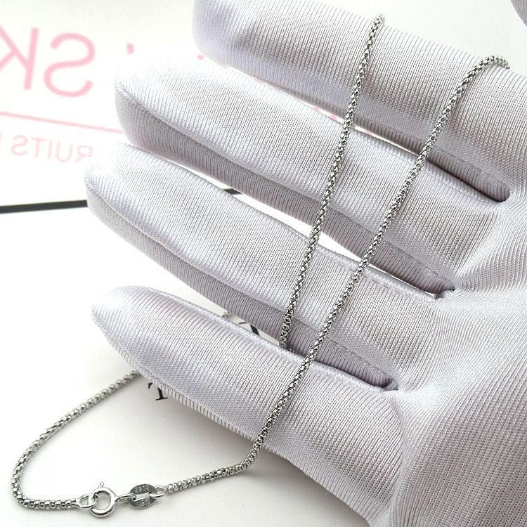 Sterling Silver Snake Chain Neclace with Spring Clasp 45cm Chain Findings for Handmade Pure Fine Jewelry Making Wholesale Bulk