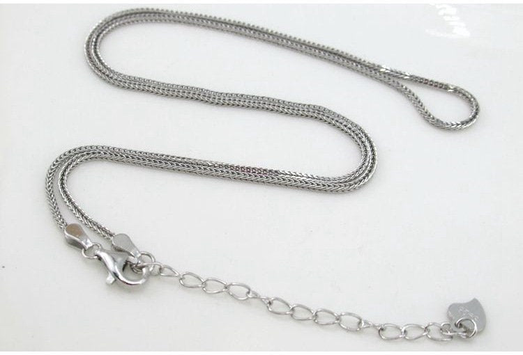 Sterling Silver Wheat Chain Neclace with Clasp 45cm Chain Findings for Handmade Pure Fine Jewelry Making Wholesale Bulk