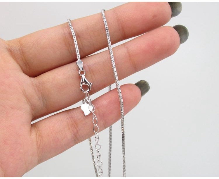 Sterling Silver Wheat Chain Neclace with Clasp 45cm Chain Findings for Handmade Pure Fine Jewelry Making Wholesale Bulk