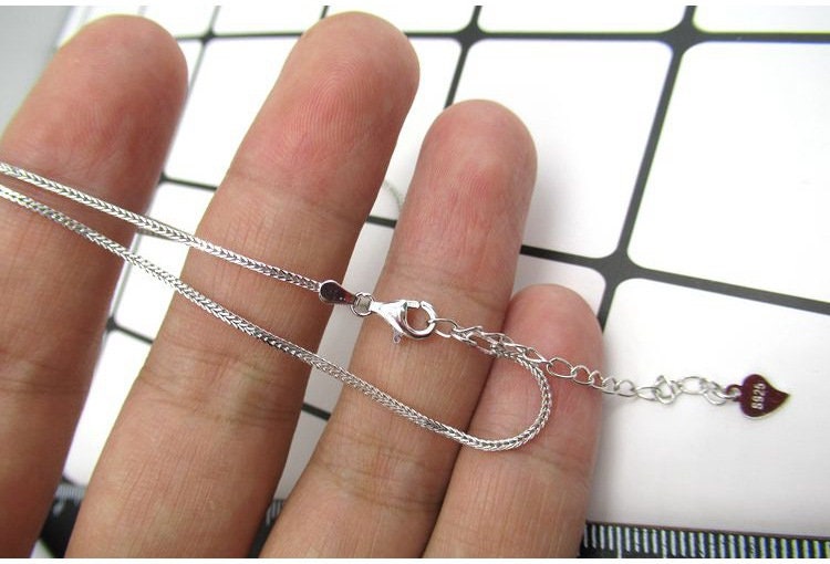 Sterling Silver Wheat Chain Neclace with Clasp 45cm Chain Findings for Handmade Pure Fine Jewelry Making Wholesale Bulk