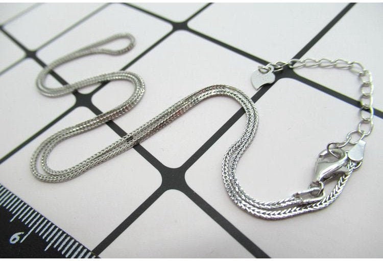 Sterling Silver Wheat Chain Neclace with Clasp 45cm Chain Findings for Handmade Pure Fine Jewelry Making Wholesale Bulk