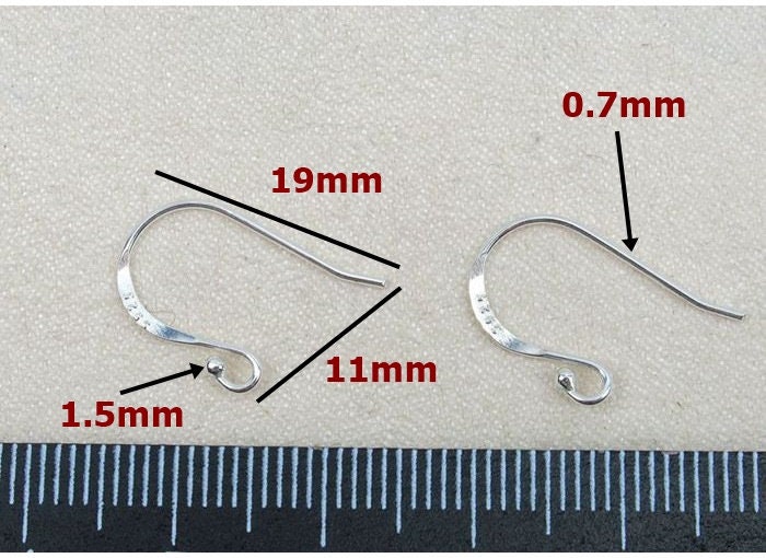 Sterling Silver Fish Hook Earring Wires 11x19mm Earring Findings for Handmade Pure Fine Jewelry Making Wholesale Bulk