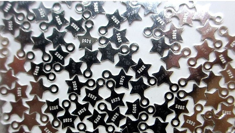 Sterling Silver 5 Points Star Stamping Blank Tag Charm Pendant 4 6 mm Charms Findings for Handmade Pure Fine Jewelry Making Wholesale Bulk