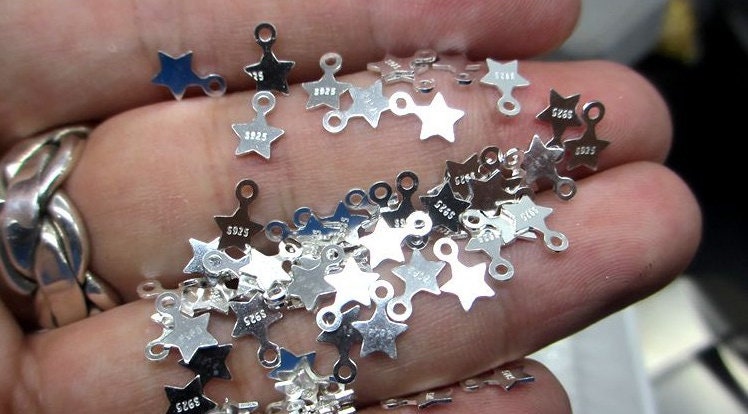 Sterling Silver 5 Points Star Stamping Blank Tag Charm Pendant 4 6 mm Charms Findings for Handmade Pure Fine Jewelry Making Wholesale Bulk