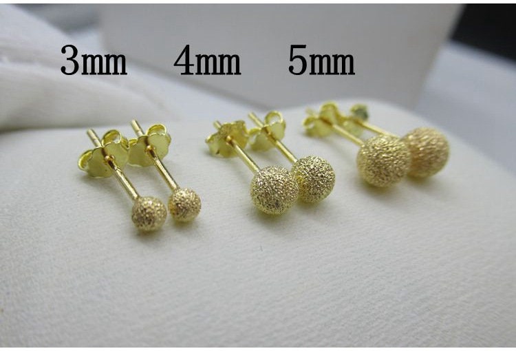 Earring Ball Posts Studs Sterling Silver 3 4 5 mm Findings for Handmade Pure Fine Jewelry Making Wholesale Bulk