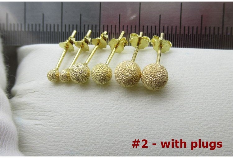 Earring Ball Posts Studs Sterling Silver 3 4 5 mm Findings for Handmade Pure Fine Jewelry Making Wholesale Bulk