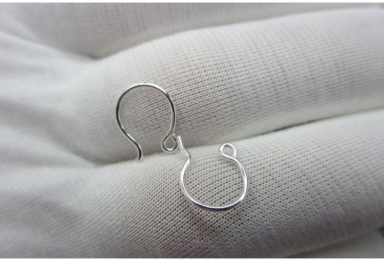 Sterling Silver Earring Hoop with Loop 10 mm Earring Findings for Handmade Pure Fine Jewelry Making Wholesale Bulk