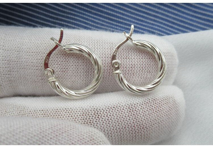 Sterling Silver Hoop Earrings 15 25mm Earring Findings for Handmade Pure Fine Jewelry Making Wholesale Bulk