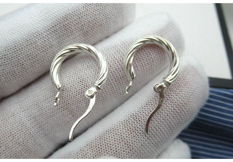 Sterling Silver Hoop Earrings 15 25mm Earring Findings for Handmade Pure Fine Jewelry Making Wholesale Bulk