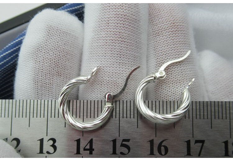 Sterling Silver Hoop Earrings 15 25mm Earring Findings for Handmade Pure Fine Jewelry Making Wholesale Bulk