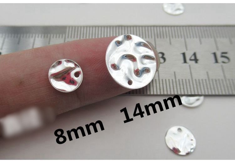 Round Stamping Blank Tag8 14 mm 925 Sterling Silver Charm Pendant Charms Findings for DIY Handmade Jewelry Making Wholesale Bulk