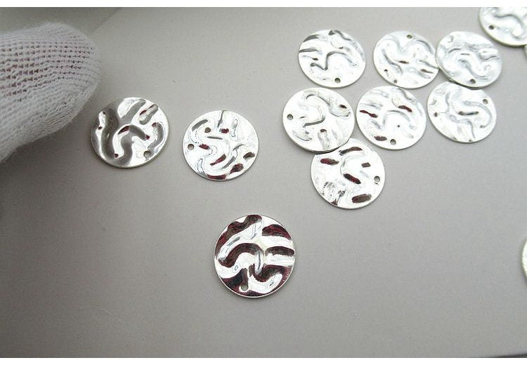 Round Stamping Blank Tag8 14 mm 925 Sterling Silver Charm Pendant Charms Findings for DIY Handmade Jewelry Making Wholesale Bulk