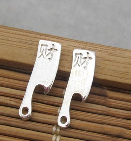 Sterling Silver Kitchen Knife Charm Pendant 4.2x14.6mm Charm Findings for Handmade Pure Fine Jewelry Making Wholesale Bulk