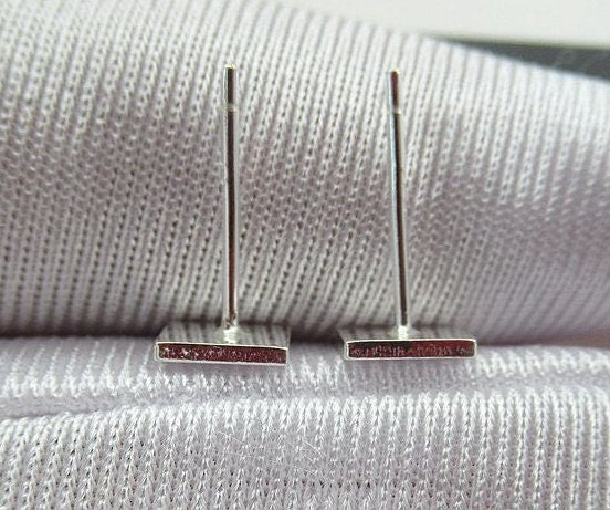 Sterling Silver Earrings Sticks Posts Square Head Studs 6mm Earring Findings for Handmade Pure Fine Jewelry Making Wholesale Bulk