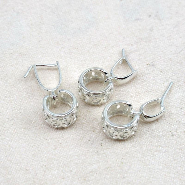 Sterling Silver Pinch Bail 3x3; 3.7x3.7; 5x6mm Pendant Findings for Handmade Pure Fine Jewelry Making Wholesale Bulk