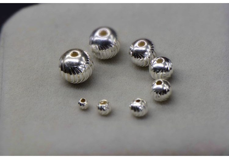 Sterling Silver Round Spacer Beads  3 4 5 6 7 8 9 10 mm Beads Findings for Handmade Pure Fine Jewelry Making Wholesale Bulk