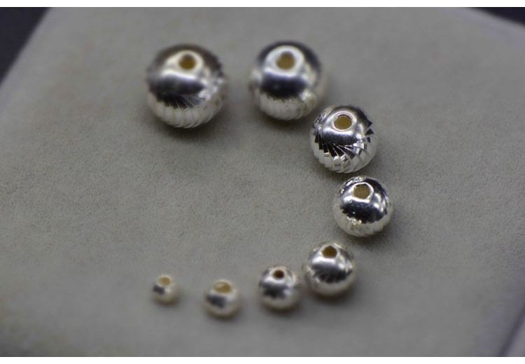 Sterling Silver Round Spacer Beads  3 4 5 6 7 8 9 10 mm Beads Findings for Handmade Pure Fine Jewelry Making Wholesale Bulk