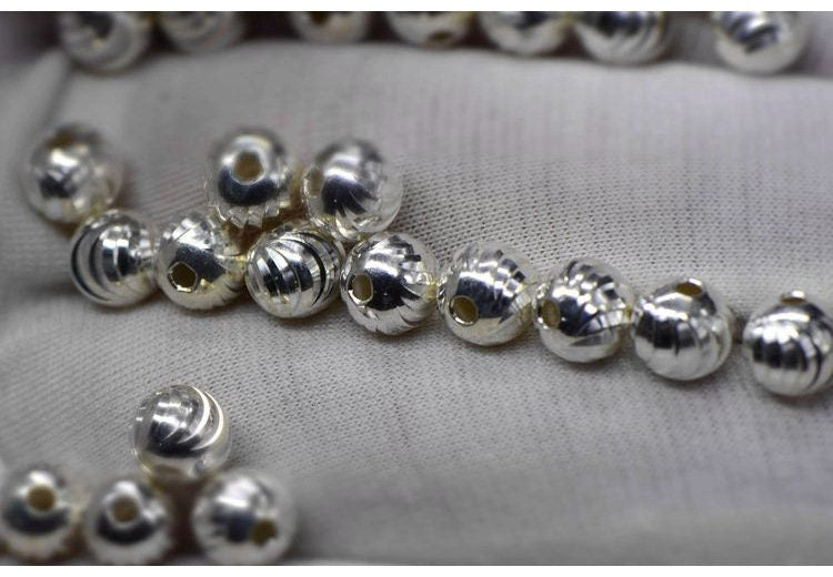 Sterling Silver Round Spacer Beads  3 4 5 6 7 8 9 10 mm Beads Findings for Handmade Pure Fine Jewelry Making Wholesale Bulk