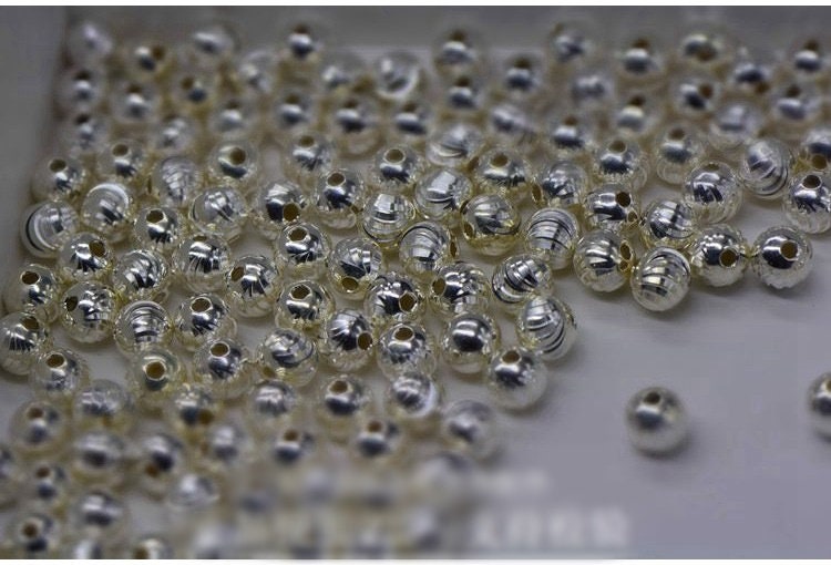 Sterling Silver Round Spacer Beads  3 4 5 6 7 8 9 10 mm Beads Findings for Handmade Pure Fine Jewelry Making Wholesale Bulk