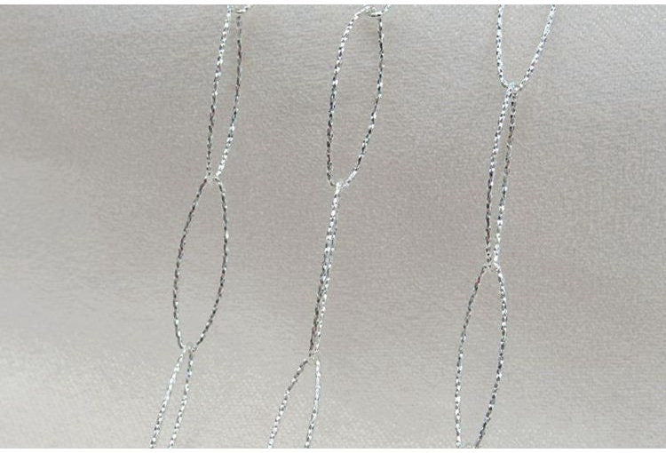 Sterling Silver Oval Chain 5x18mm by 10cm Chain Findings for Handmade Pure Fine Jewelry Making Wholesale Bulk