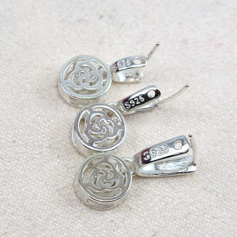 Sterling Silver Pinch Bail 3x3; 3.7x3.7; 5x6mm Pendant Findings for Handmade Pure Fine Jewelry Making Wholesale Bulk