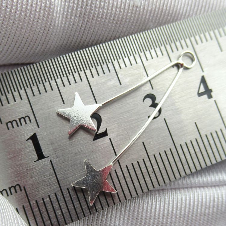 Star Earring Charm Pendant 30mm 925 Sterling Silver DIY Findings for Handmade Jewelry Making Wholesale Bulk