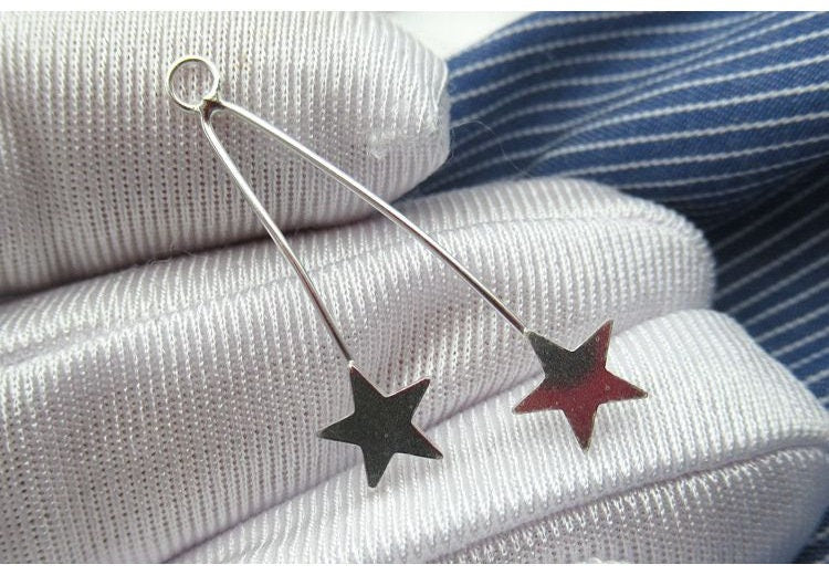 Star Earring Charm Pendant 30mm 925 Sterling Silver DIY Findings for Handmade Jewelry Making Wholesale Bulk