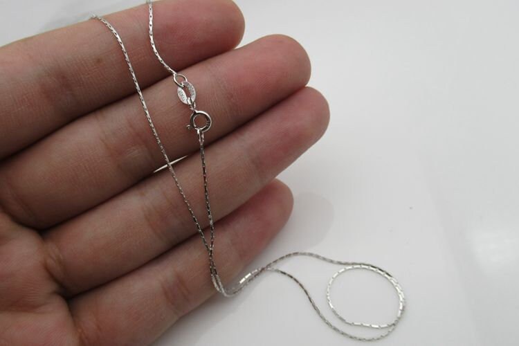 Sterling Silver Snake Chain Necklace with Spring Ring Buckle 40 45 cm Chain Findings for Handmade Pure Fine Jewelry Making Wholesale Bulk