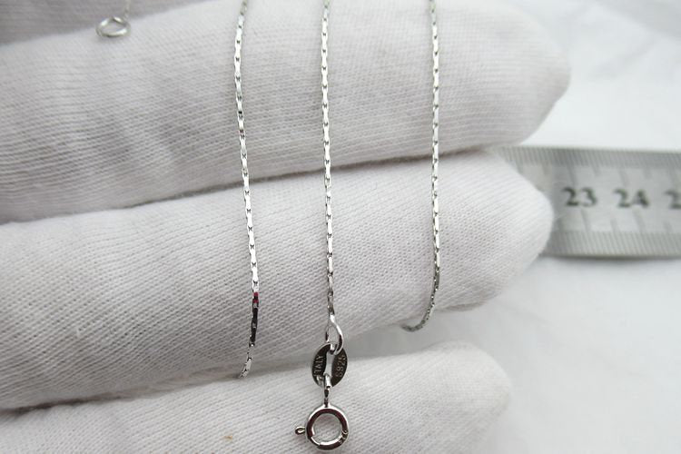 Sterling Silver Snake Chain Necklace with Spring Ring Buckle 40 45 cm Chain Findings for Handmade Pure Fine Jewelry Making Wholesale Bulk