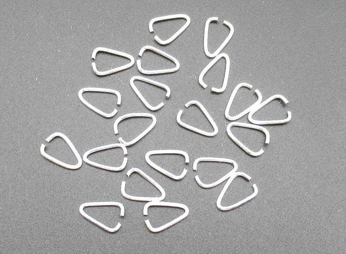 Sterling Silver Triangle Jump Rings 3.5x5.5mm Pendant Findings for Handmade Pure Fine Jewelry Making Wholesale Bulk