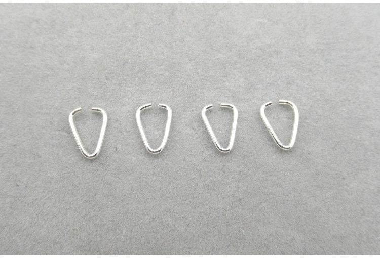 Sterling Silver Triangle Jump Rings 3.5x5.5mm Pendant Findings for Handmade Pure Fine Jewelry Making Wholesale Bulk