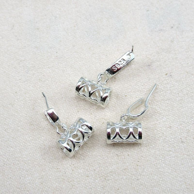 Sterling Silver Pinch Bail 3x3; 3.7x3.7; 5x6mm Pendant Findings for Handmade Pure Fine Jewelry Making Wholesale Bulk