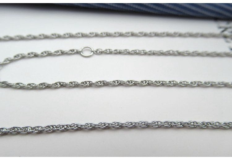 Sterling Silver Rope Chain Neclace with Spring Clasp 45cm Chain Findings for Handmade Pure Fine Jewelry Making Wholesale Bulk