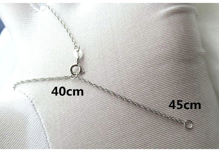 Sterling Silver Rope Chain Neclace with Spring Clasp 45cm Chain Findings for Handmade Pure Fine Jewelry Making Wholesale Bulk