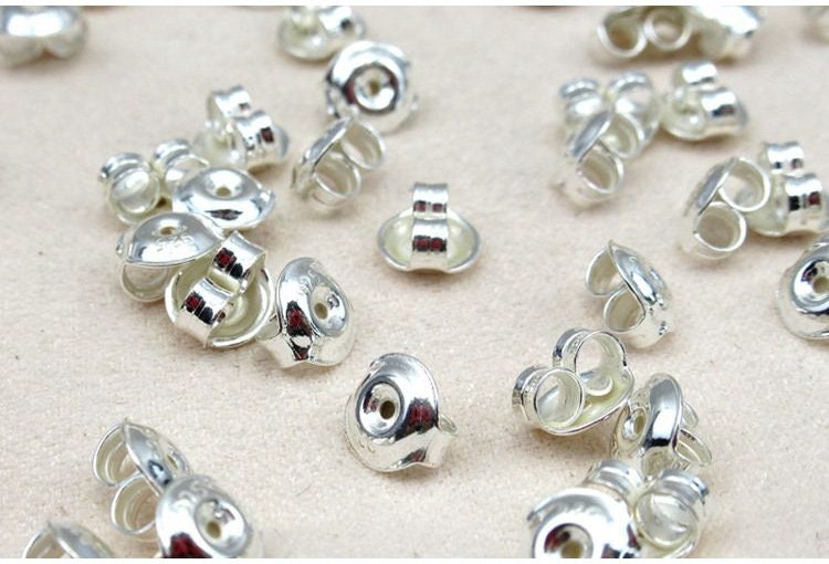 Sterling Silver Earnut Stopper 6mm Earring Findings for Handmade Pure Fine Jewelry Making Wholesale Bulk