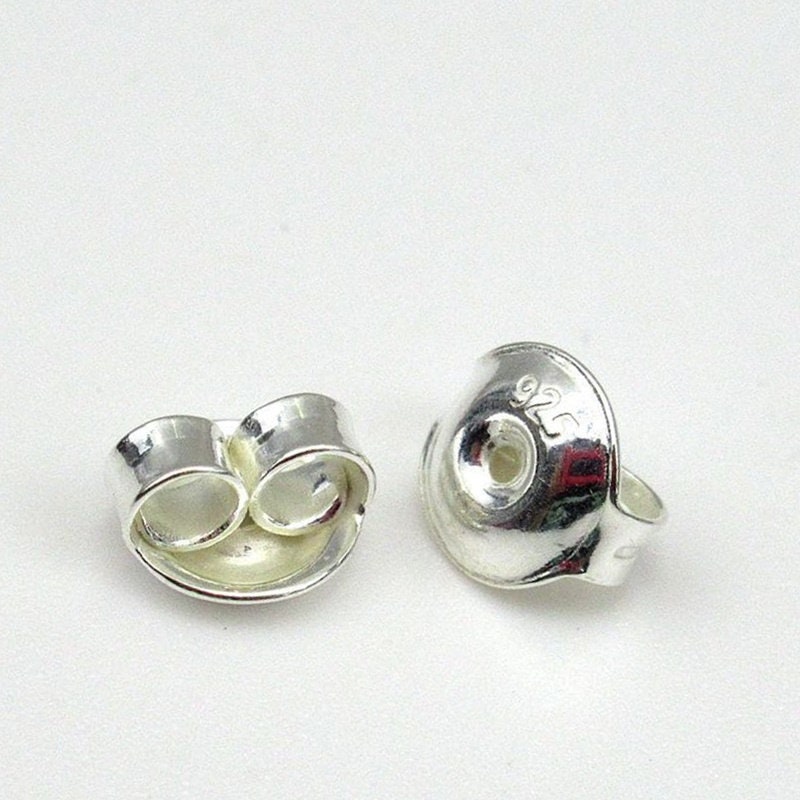 Sterling Silver Earnut Stopper 6mm Earring Findings for Handmade Pure Fine Jewelry Making Wholesale Bulk