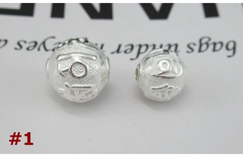 Sterling Silver Round Spacer Beads  10 12 mm Beads Findings for Handmade Pure Fine Jewelry Making Wholesale Bulk