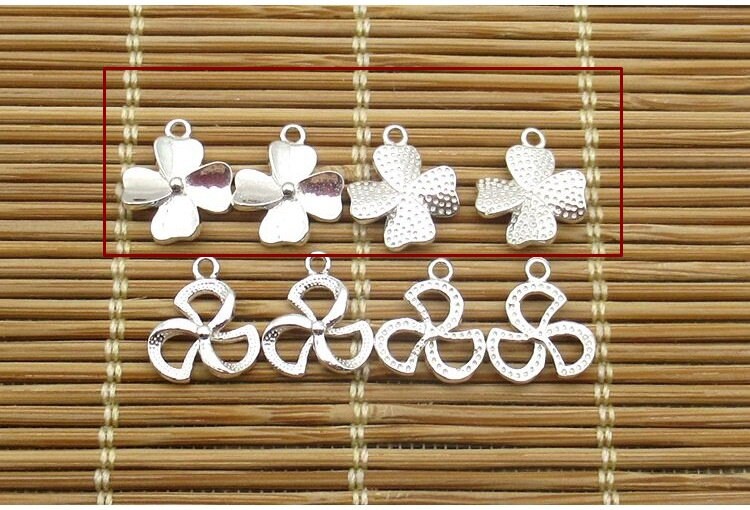 Sterling Silver Clover Charm Pendant 9.6mm Charms Findings for Handmade Pure Fine Jewelry Making Wholesale Bulk