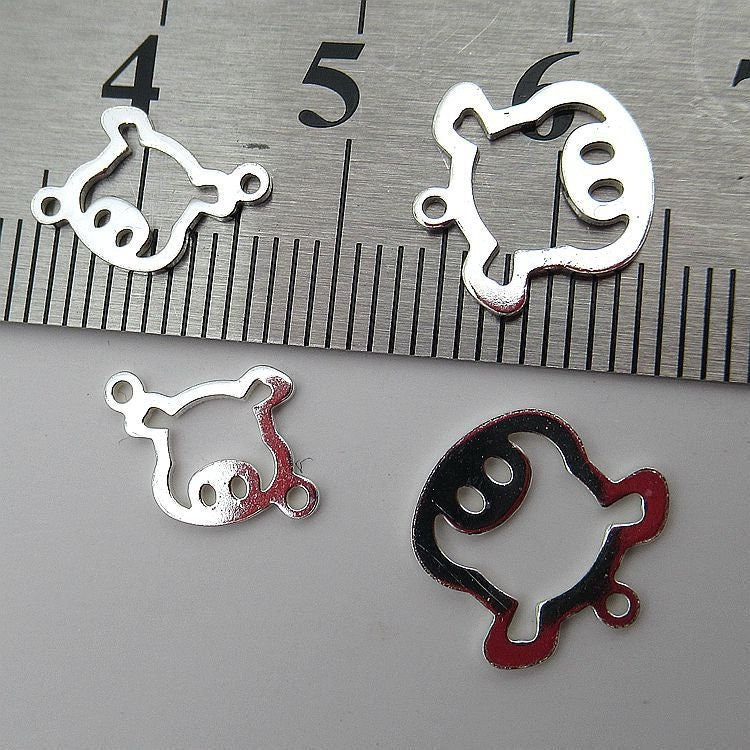 Sterling Silver Piglet Charm Pendant 9 12 mm Charms Findings for Handmade Pure Fine Jewelry Making Wholesale Bulk